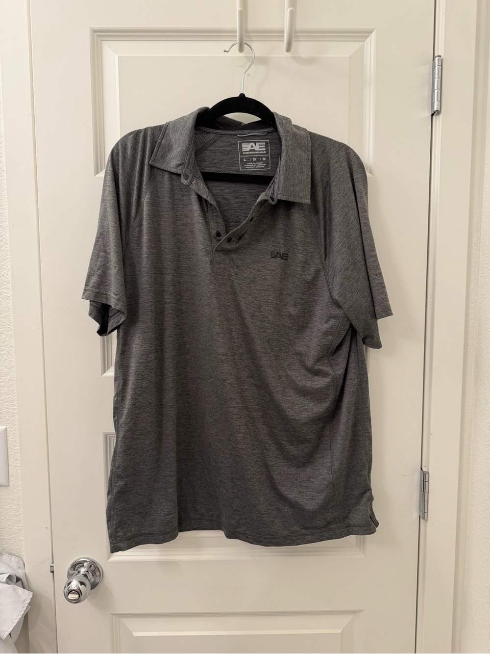American Eagle Outfitters Men’s Charcoal Heather Polo